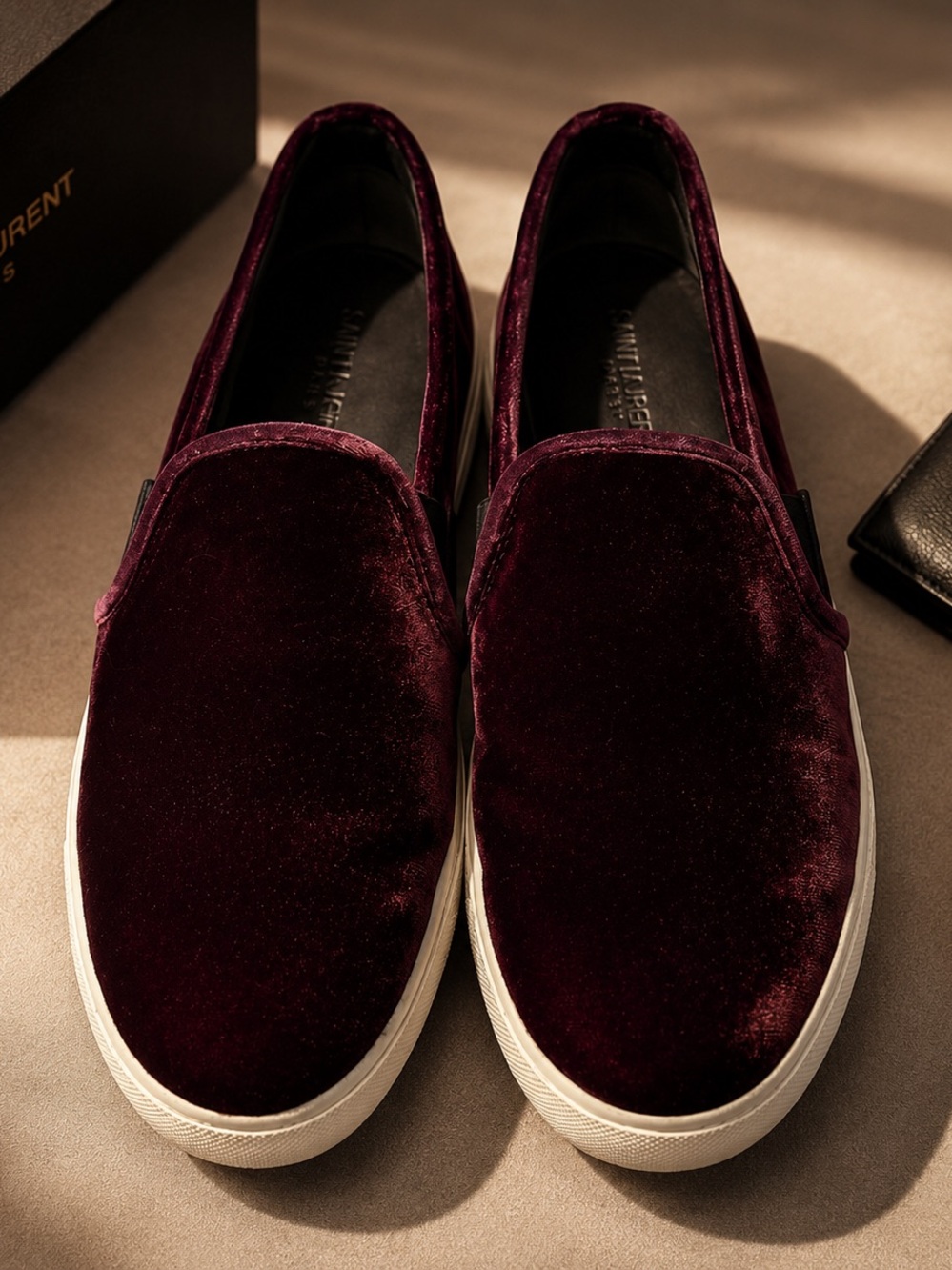 Vince velour slip ons
